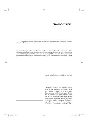 Overview and evaluation of methodologies for locating summer roost of pond bats in the Netherlands